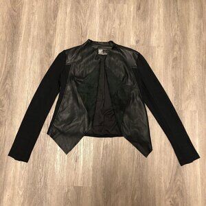 Kut from the Kloth Vegan Leather Jacket Women’s Size Small Open Front Draped